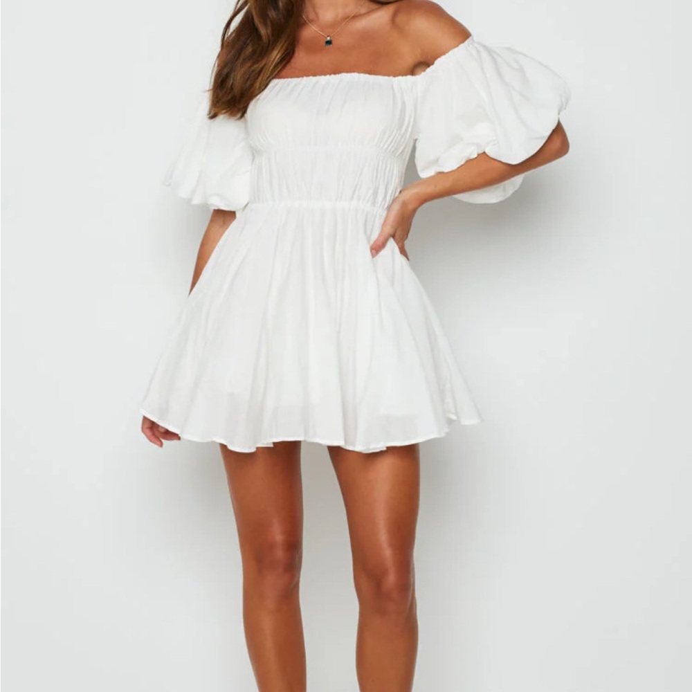 Elegant Off-Shoulder White Dress